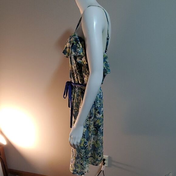 NWT Daisy Fuentes Blue & Green Splatter Dress (M) - Picture 3 of 5